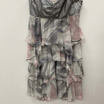 Events Womens Size 12 Strapless Dress Grey / Pink  