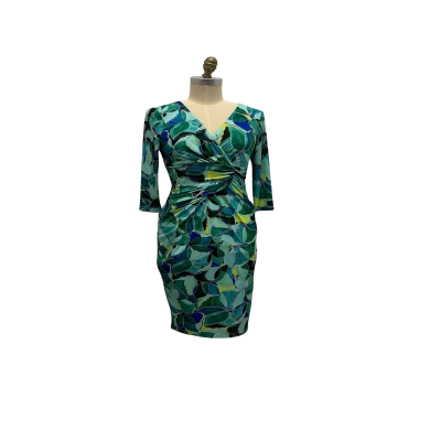 Anthea Crawford Womens  Size 8 Cocktail Dress Blue / Floral / Green 