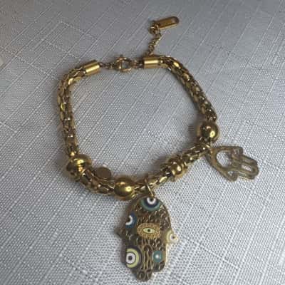  Womens Charm Bracelet Gold 