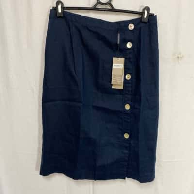  Womens  Size 10 A-Line Skirt Navy Blue 