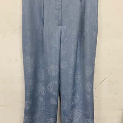 Mollo Womens  Size 12 Wide Leg Pants Blue 