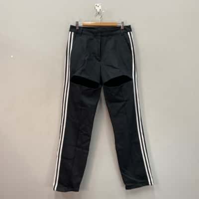 Adidas Kseniaschnaider Slit Thigh Pants Womens  Size 14 Wide Leg Pants Black  / White 