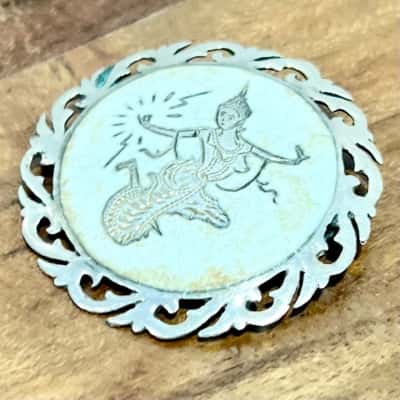 Siam Silver Round Brooch 
