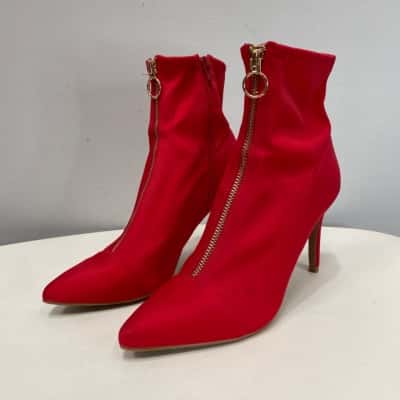 Billini Womens  Size 8 Sock Heeled Boots Red 
