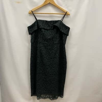 Forever New Women's Corset Style Lace Dress Size 16 Dark Green 