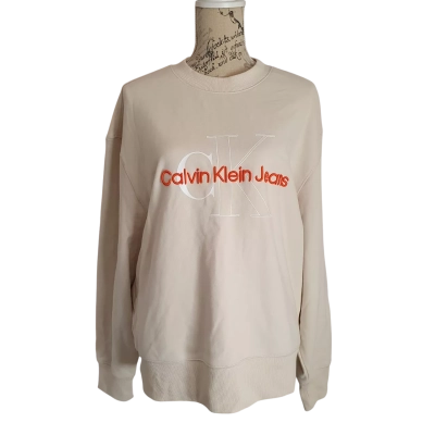 Calvin Klein Jeans Womens  Size L Sweatshirt Beige BNWT