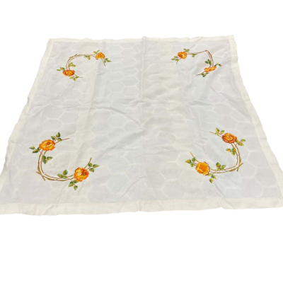 Vintage Tablecloth 115 x 115 cm Heavily Embroidered