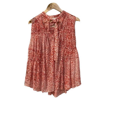 C&M Camilla and Marc Womens  Size 12 Blouse / Sleeveless Top Orange / White 