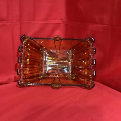 Art Deco Style Amber Glass Bowl