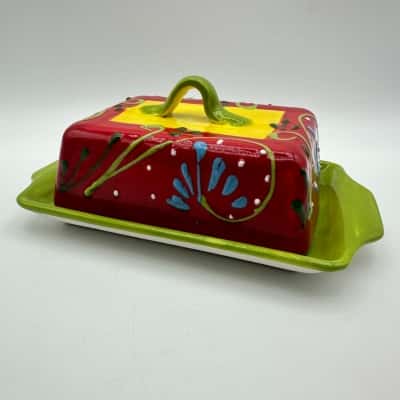 Gorgeous Ceramiacas Anoru S.L. Hand Painted Spanish Butter Dish