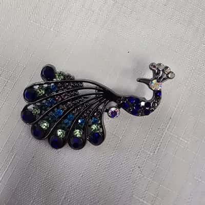  Womens Brooch Multicoloured Peacock Crystal Brooch