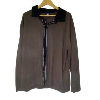  Former Mens  Size XXL Button-down Cardigan Black  / Brown / White 