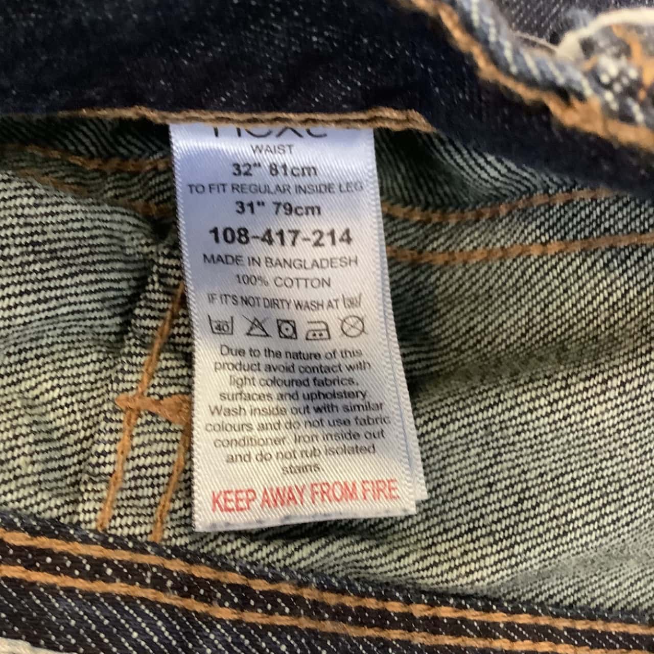 32R L 32 Straight Denim Jeans Blue