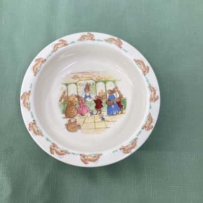 Royal Doulton Bunnykins Bone China Porringer Bowl – 'Buying Groceries' Scene