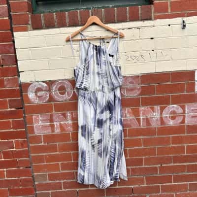 Saba Womens  Size 10 Halter Neck Dress Blue / Multicoloured 