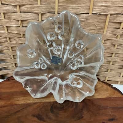Vintage Mikasa Germany Kristall Luciana Maple Leaf bowl Gift Wedding Mother Christmas Homewares 