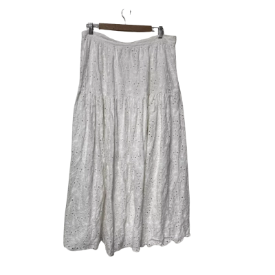 Auguste The Label Broderie Anglaise White Maxi Skirt Size 16