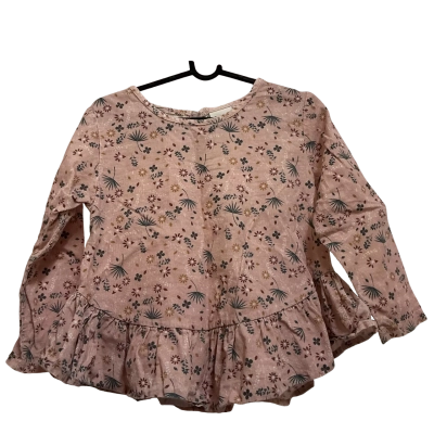 Cracked Soda Kids  Size 4 Long Sleeve Top Floral / Pink  