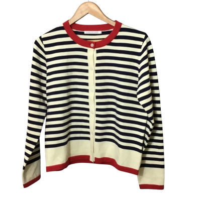 Label of Love Womens  Size S Cardigan Blue / Cream / Red Striped 