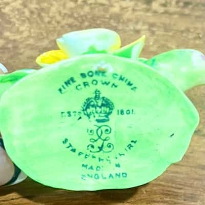 Vintage Crown Staffordshire Bone China Flower Name Tags x 12 