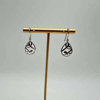 925 Silver Swirl Teardrop Earrings