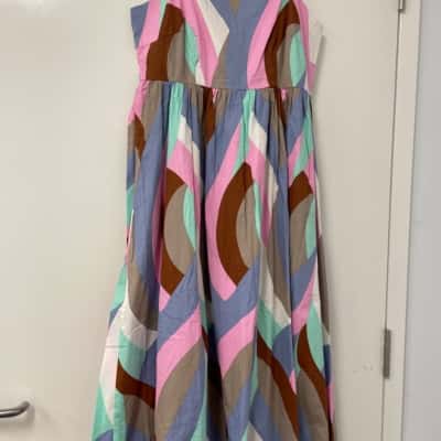 NEW WITH TAGS RRP $99.95 Vero Moda Womens  Size S Sleeveless Dress  Brown / Green / Pink