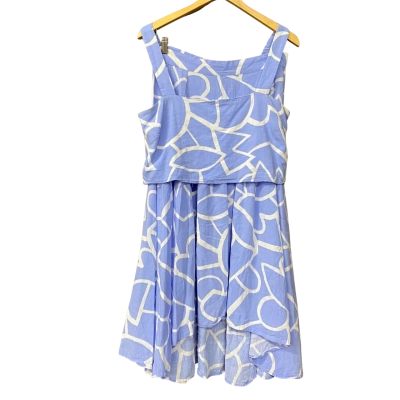 Mister Zimi Womens Size 12 Blue/White Pattern Top & Skirt Set 