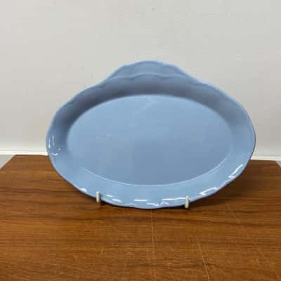 Vintage WH Grindley England Lupin Petal blue oval plate