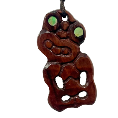 Wooden Tiki String Necklace 