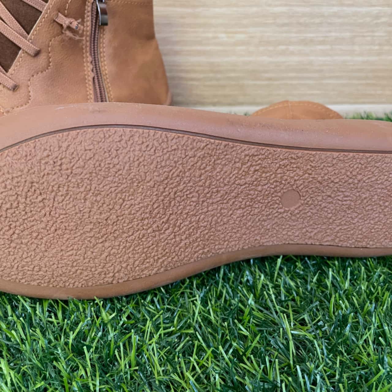 Women's Brown Faux Leather Boots Size 39(s)