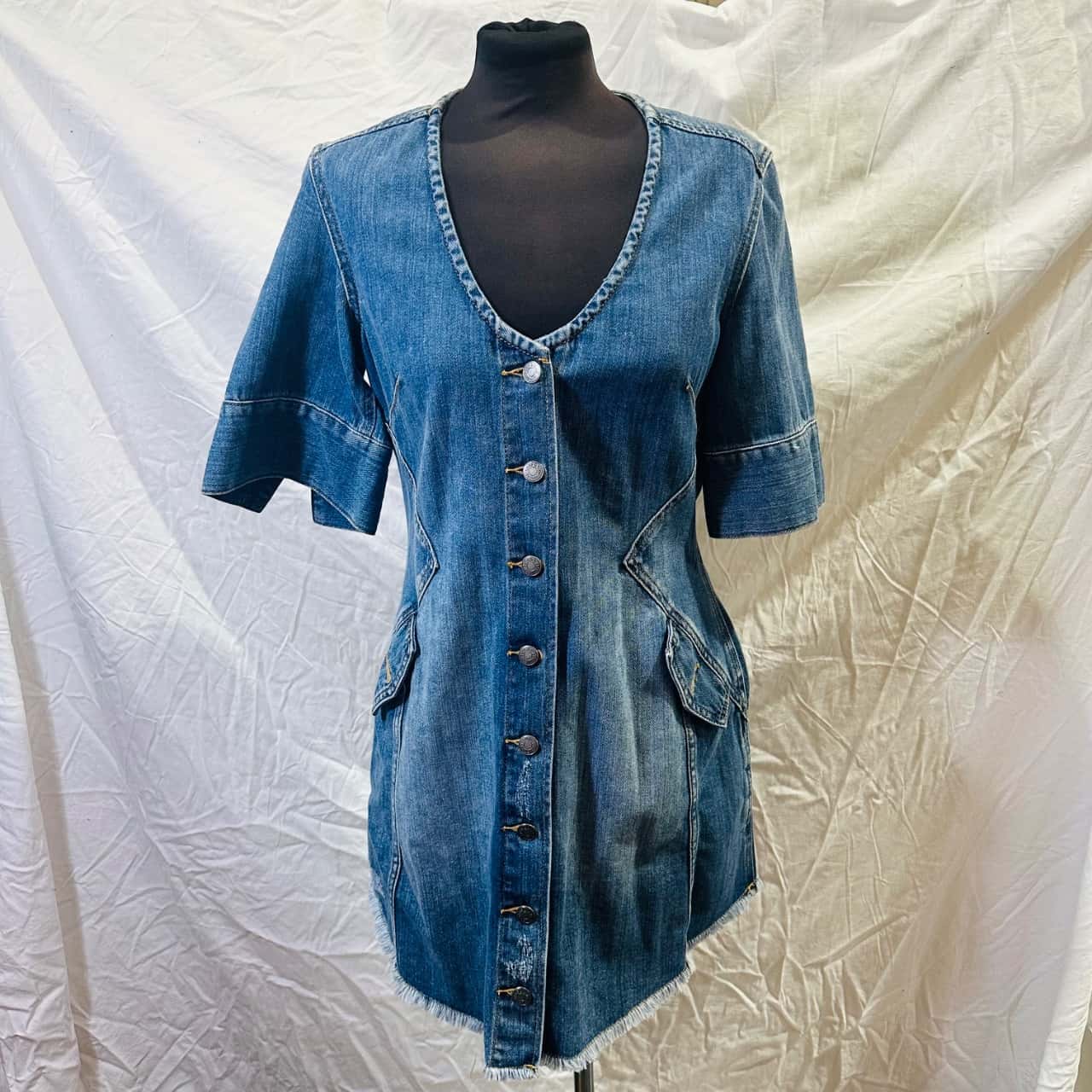 white christmas dresses Sylvia Denim Wrap Dress - Classic Blue Wash | Sass Clothing