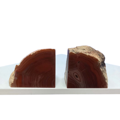 Polished agate bookends. 