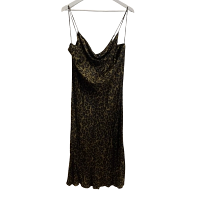 Zara Womens  Size XL Shoestring Strap Dress Animal print 