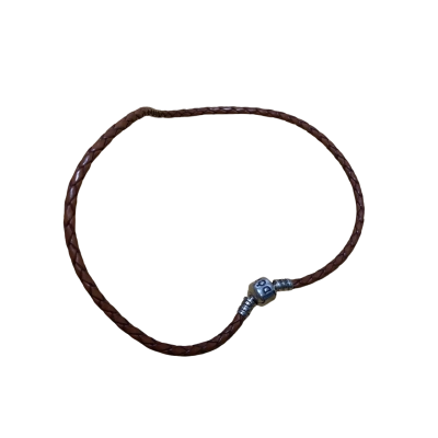 Pandora double brown leather Bracelet 35cm 
