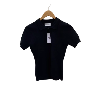 Princess Polly Womens  Size 8 Short Sleeve Keyhole Top Black  