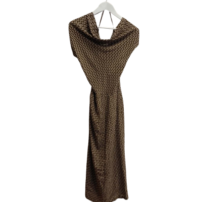 Oxford Womens  Size 10 Maxi Victoria Zizgzag Dress / Chocolate IVORY