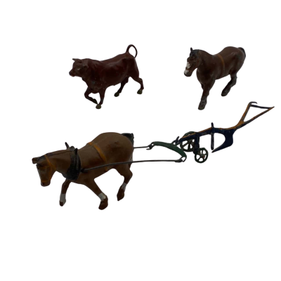 3x Vintage Lead Miniature Farm Animals
