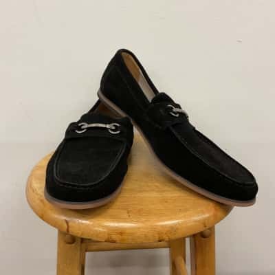 Tarocash Mens Leather Size 10 Black “Taylor” Suede Loafer