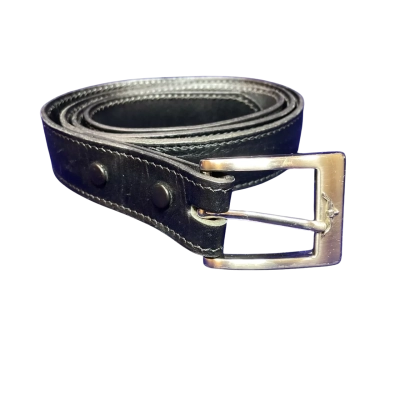RM Williams Mens Belt Size 40in/102cm Black/Silver Tone