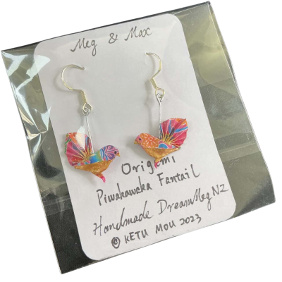  Womens Origami Earrings Multicoloured BNWT