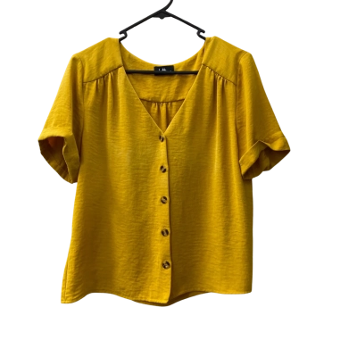 Dotti Womens  Size 10 Short Sleeve Top Mustard 