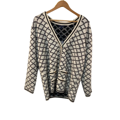 Gordon Smith Womens  Size XL Button-down Cardigan Black  / White 