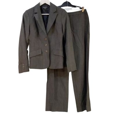 Ojay Womens Size 8 Jacket / 10 Pants Wool Suit Grey 