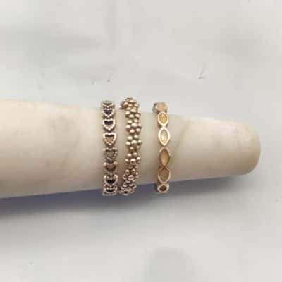  Three Sterling Silver Womens Fashion Rings