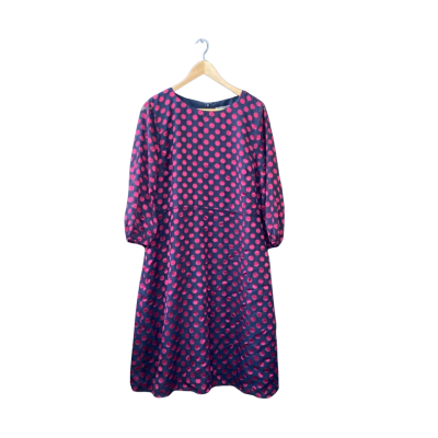 Jacqui-E Size 16 Casual Dress Black/Maroon Multicoloured/Pattern/Polka Dot BNWT