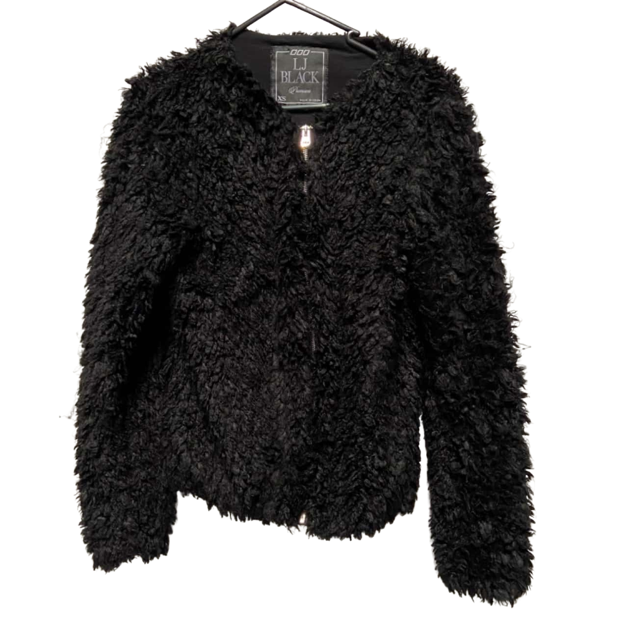 LAST CHANCE Lorna Jane Womens Size XS Winter Fluffy Coat Black (s)
