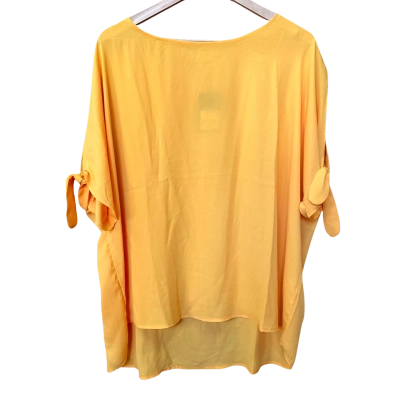 Capture Golden Yellow Tie-Sleeve Top Size 18