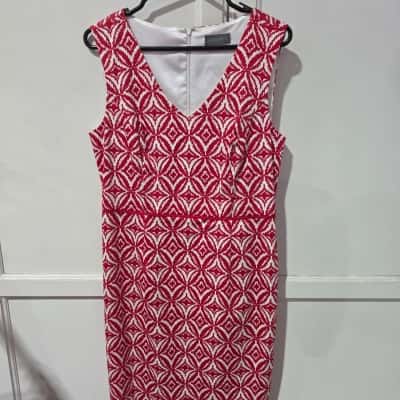 Jacqui-E Womens  Size 12 Midi Dress Red 