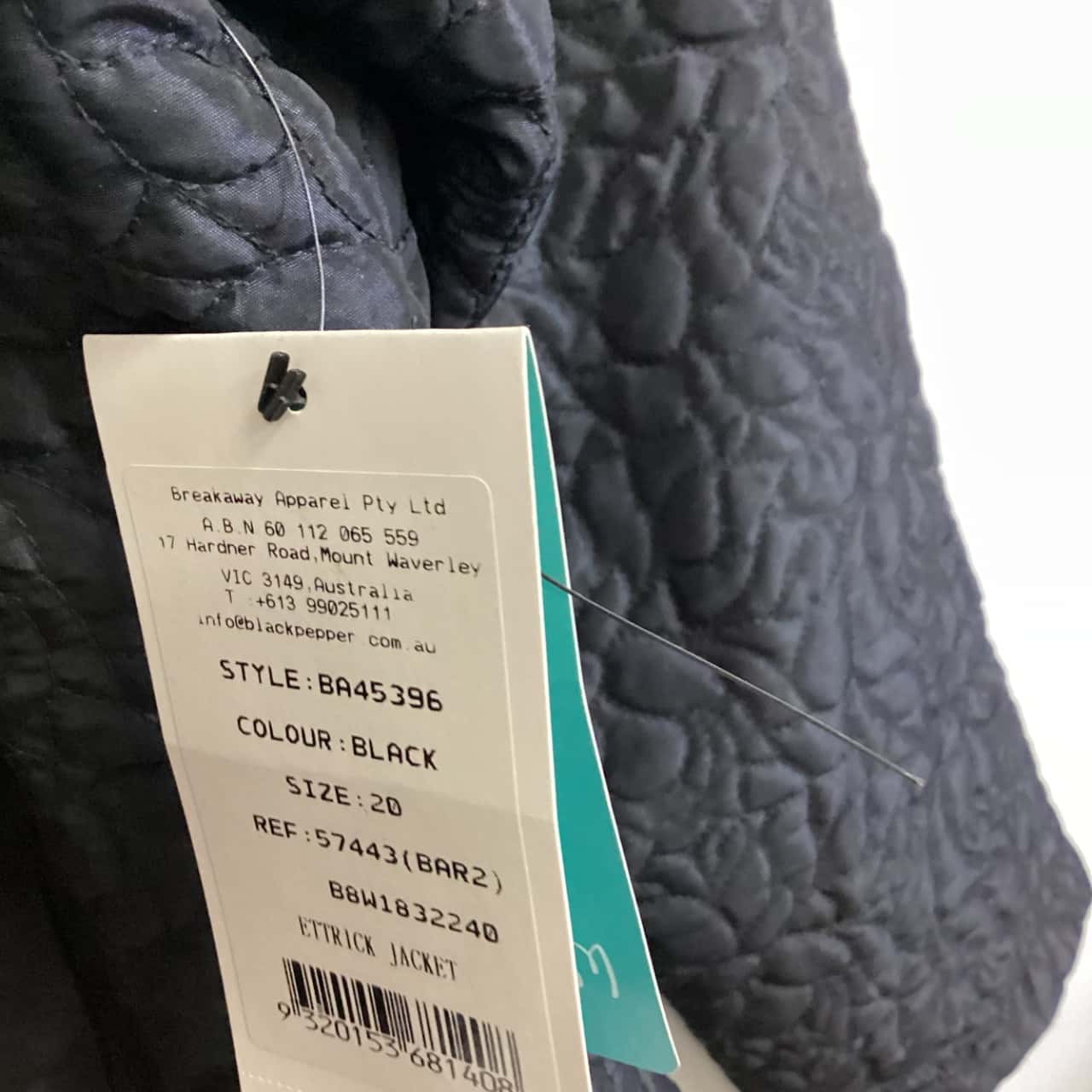 Black Pepper Womens Size 20 Front Zipper / Puffer Jacket Black