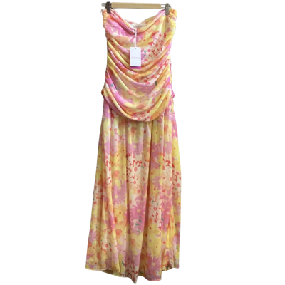 Beginning Boutique Womens  Size 14 Strapless Dress Orange / Pink  / Yellow 